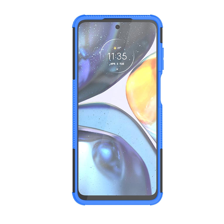For Motorola Moto G22/E32 Tire Texture TPU + PC Phone Case with Holder