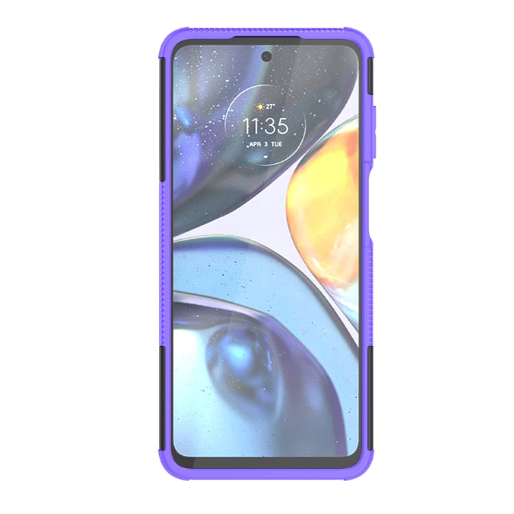 For Motorola Moto G22/E32 Tire Texture TPU + PC Phone Case with Holder