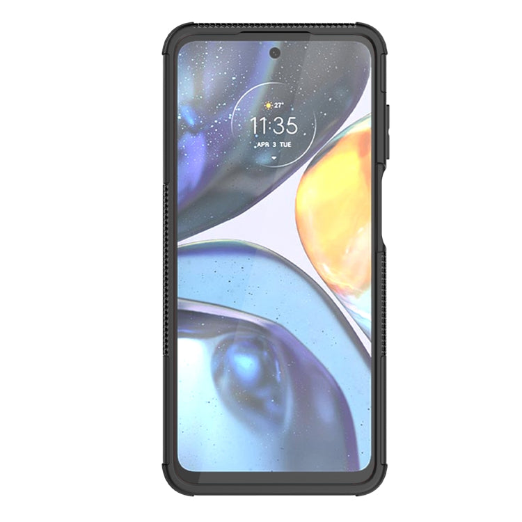 For Motorola Moto G22/E32 Tire Texture TPU + PC Phone Case with Holder