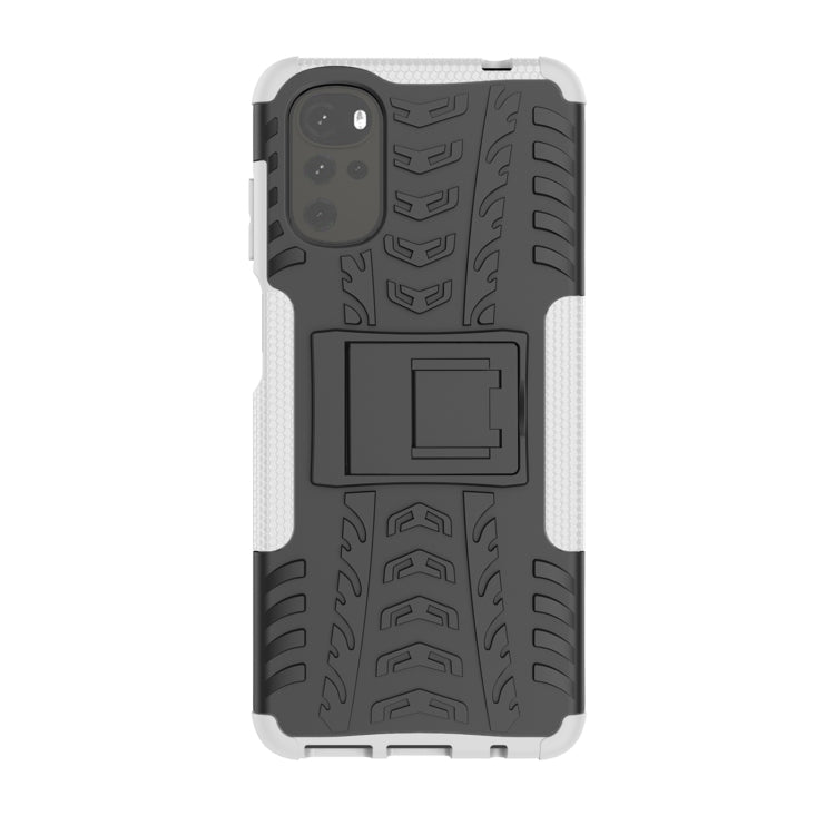 For Motorola Moto G22/E32 Tire Texture TPU + PC Phone Case with Holder