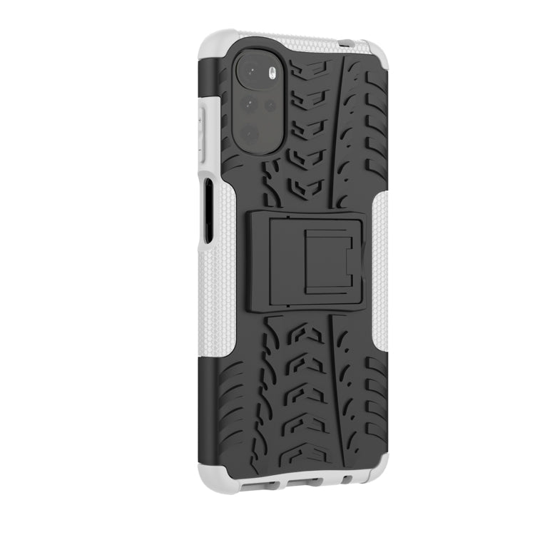 For Motorola Moto G22/E32 Tire Texture TPU + PC Phone Case with Holder