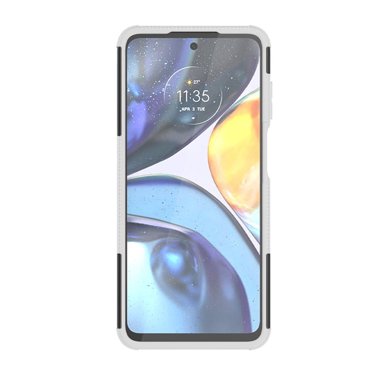 For Motorola Moto G22/E32 Tire Texture TPU + PC Phone Case with Holder
