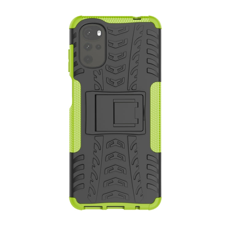 For Motorola Moto G22/E32 Tire Texture TPU + PC Phone Case with Holder