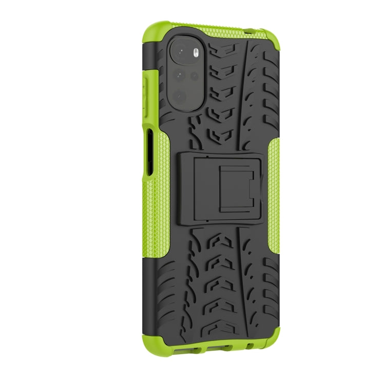 For Motorola Moto G22/E32 Tire Texture TPU + PC Phone Case with Holder