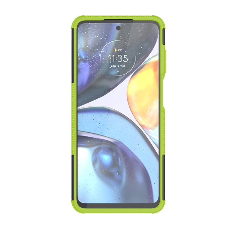 For Motorola Moto G22/E32 Tire Texture TPU + PC Phone Case with Holder