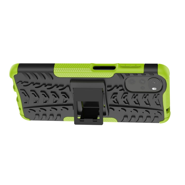 For Motorola Moto G22/E32 Tire Texture TPU + PC Phone Case with Holder