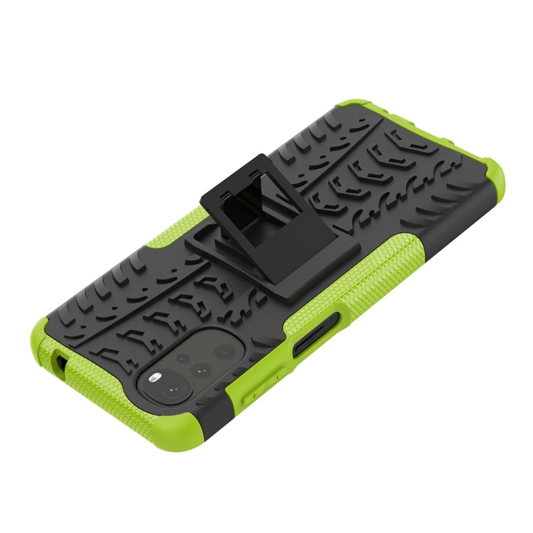 For Motorola Moto G22/E32 Tire Texture TPU + PC Phone Case with Holder