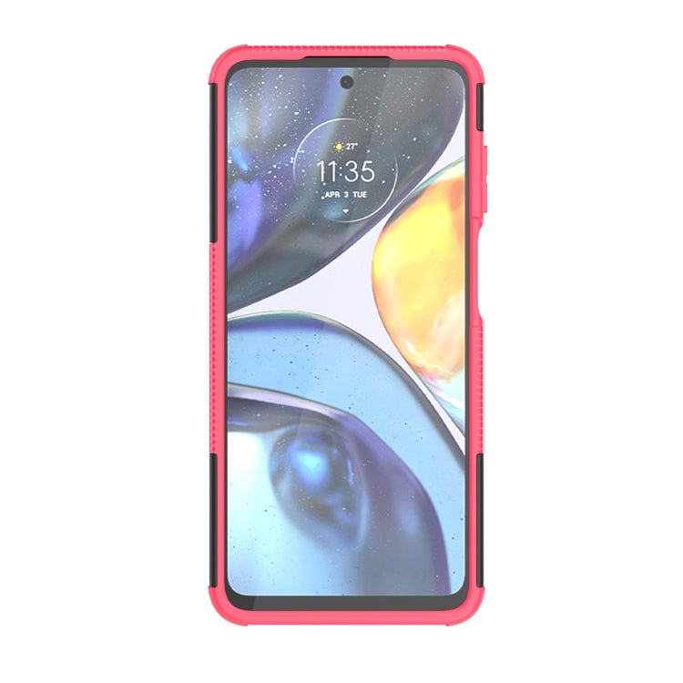 For Motorola Moto G22/E32 Tire Texture TPU + PC Phone Case with Holder
