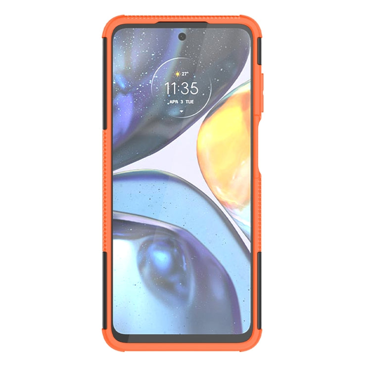 For Motorola Moto G22/E32 Tire Texture TPU + PC Phone Case with Holder