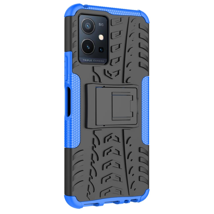 For vivo Y75 / Y55 / T1 5G Tire Texture TPU + PC Phone Case with Holder