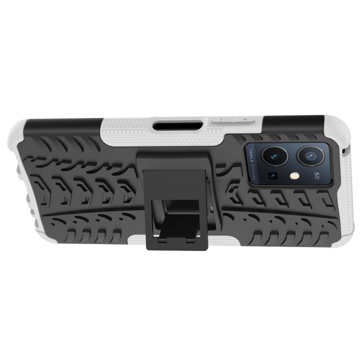 For vivo Y75 / Y55 / T1 5G Tire Texture TPU + PC Phone Case with Holder