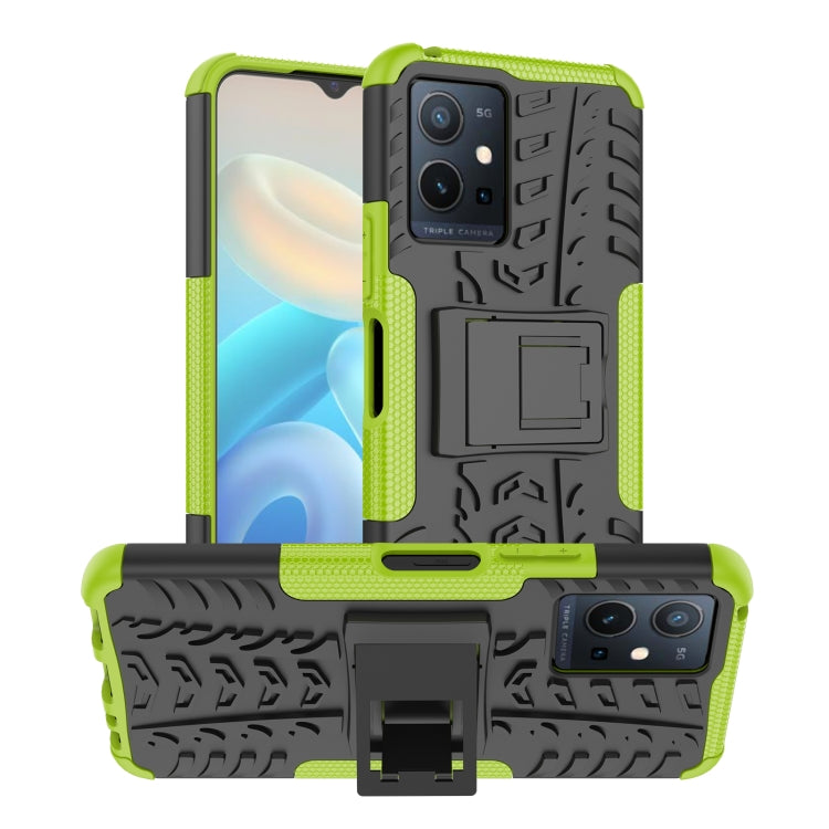 For vivo Y75 / Y55 / T1 5G Tire Texture TPU + PC Phone Case with Holder