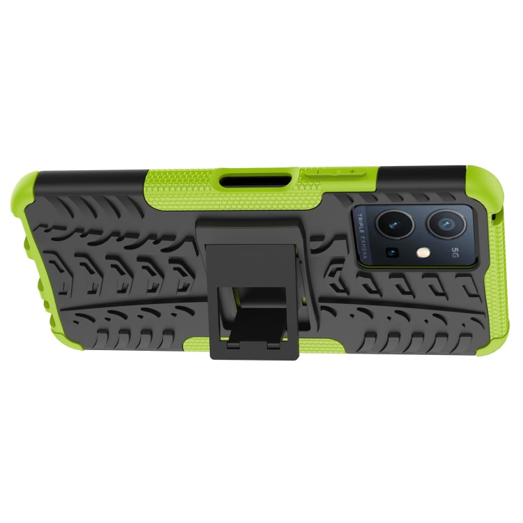 For vivo Y75 / Y55 / T1 5G Tire Texture TPU + PC Phone Case with Holder