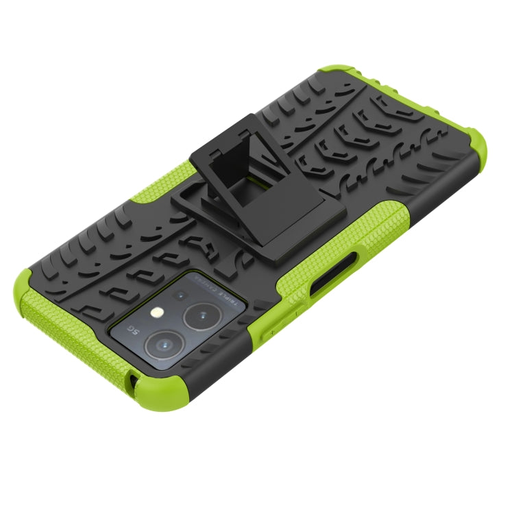 For vivo Y75 / Y55 / T1 5G Tire Texture TPU + PC Phone Case with Holder