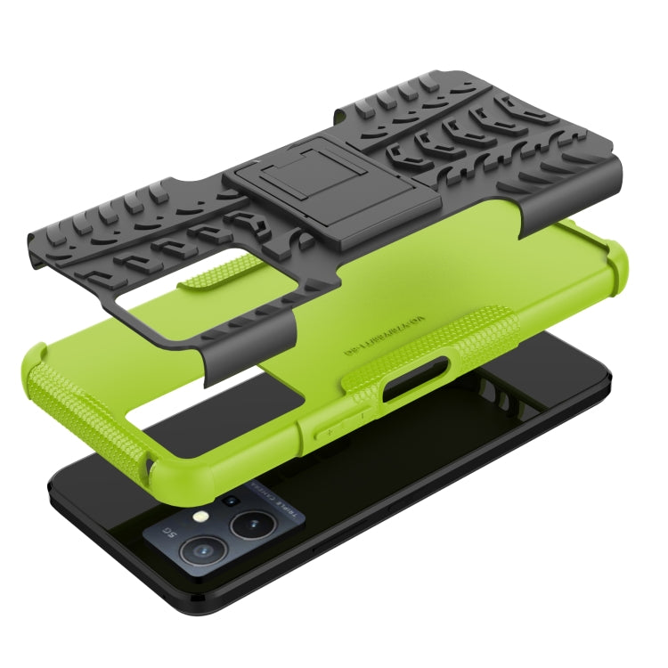 For vivo Y75 / Y55 / T1 5G Tire Texture TPU + PC Phone Case with Holder