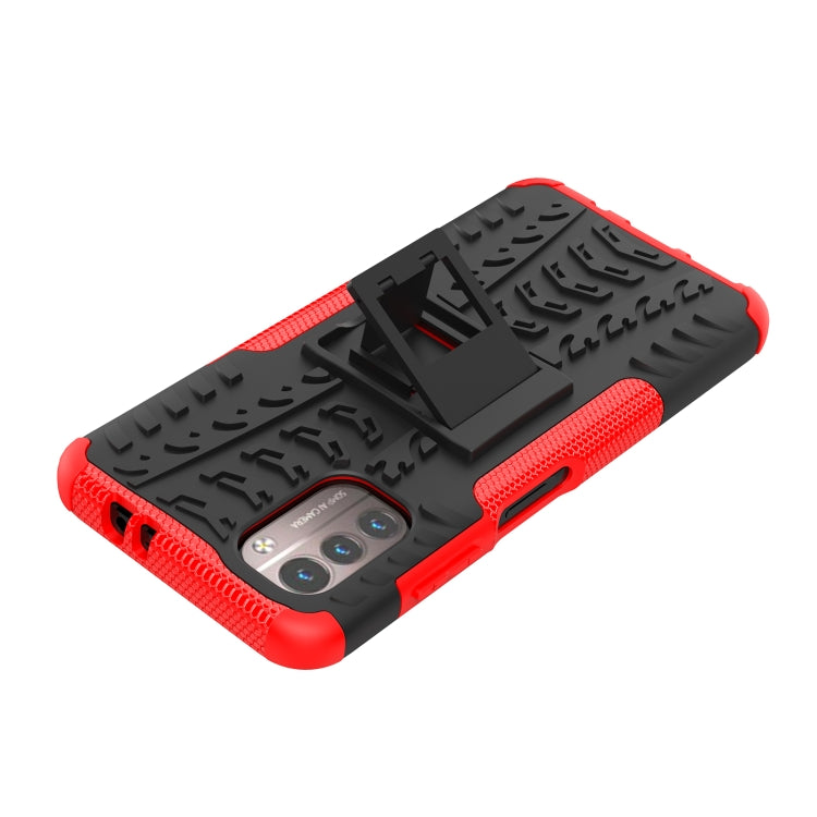 For Nokia G21 4G Tire Texture TPU + PC Phone Case with Holder