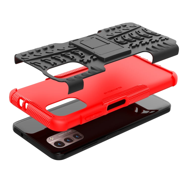 For Nokia G21 4G Tire Texture TPU + PC Phone Case with Holder