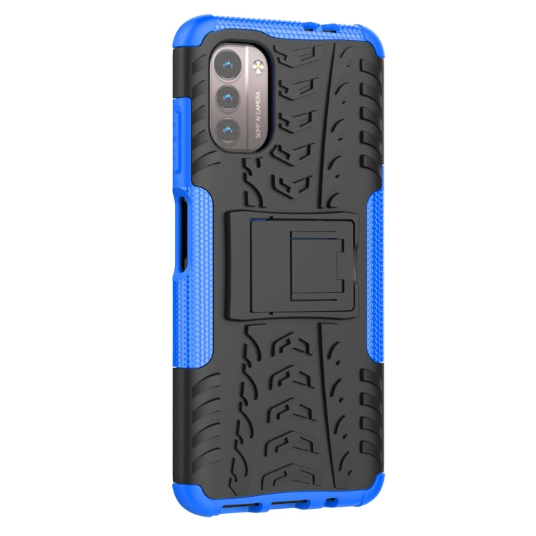 For Nokia G21 4G Tire Texture TPU + PC Phone Case with Holder