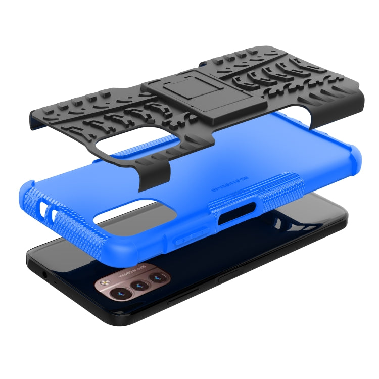 For Nokia G21 4G Tire Texture TPU + PC Phone Case with Holder