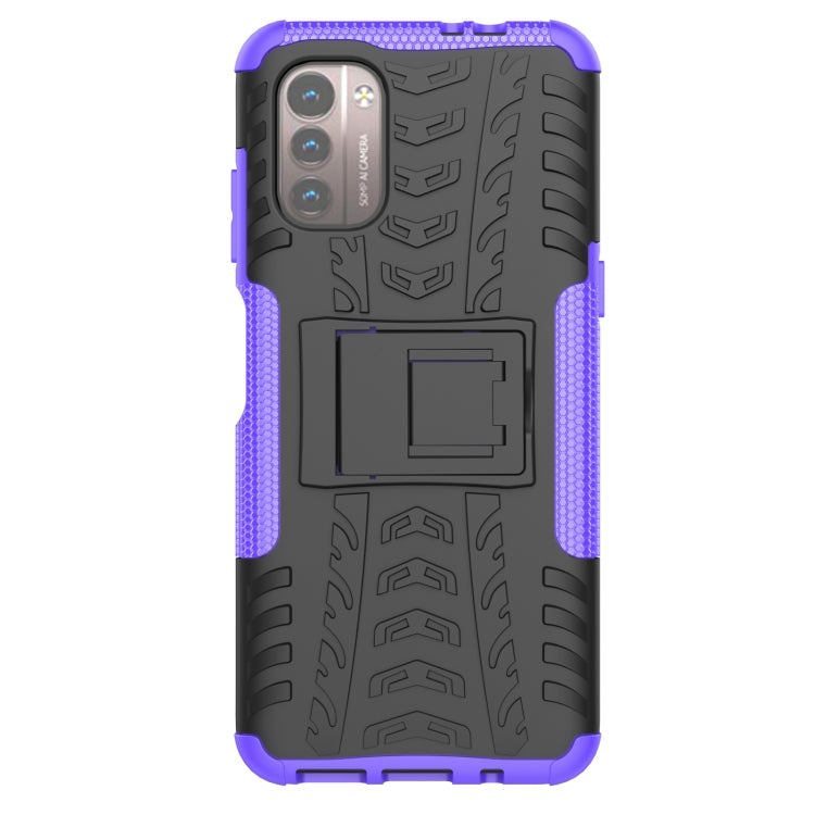 For Nokia G21 4G Tire Texture TPU + PC Phone Case with Holder