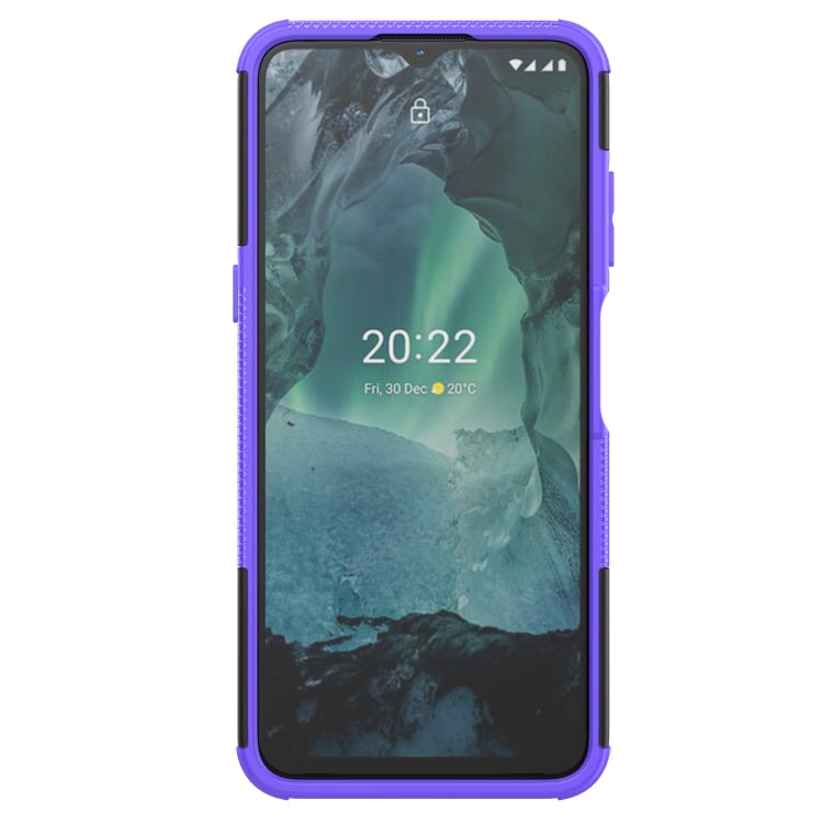 For Nokia G21 4G Tire Texture TPU + PC Phone Case with Holder