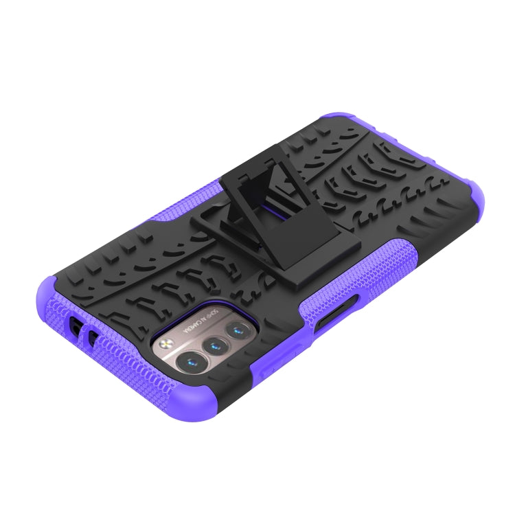 For Nokia G21 4G Tire Texture TPU + PC Phone Case with Holder