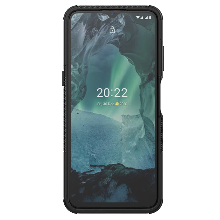 For Nokia G21 4G Tire Texture TPU + PC Phone Case with Holder