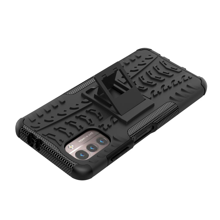 For Nokia G21 4G Tire Texture TPU + PC Phone Case with Holder