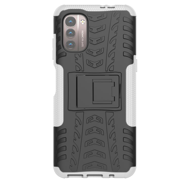 For Nokia G21 4G Tire Texture TPU + PC Phone Case with Holder