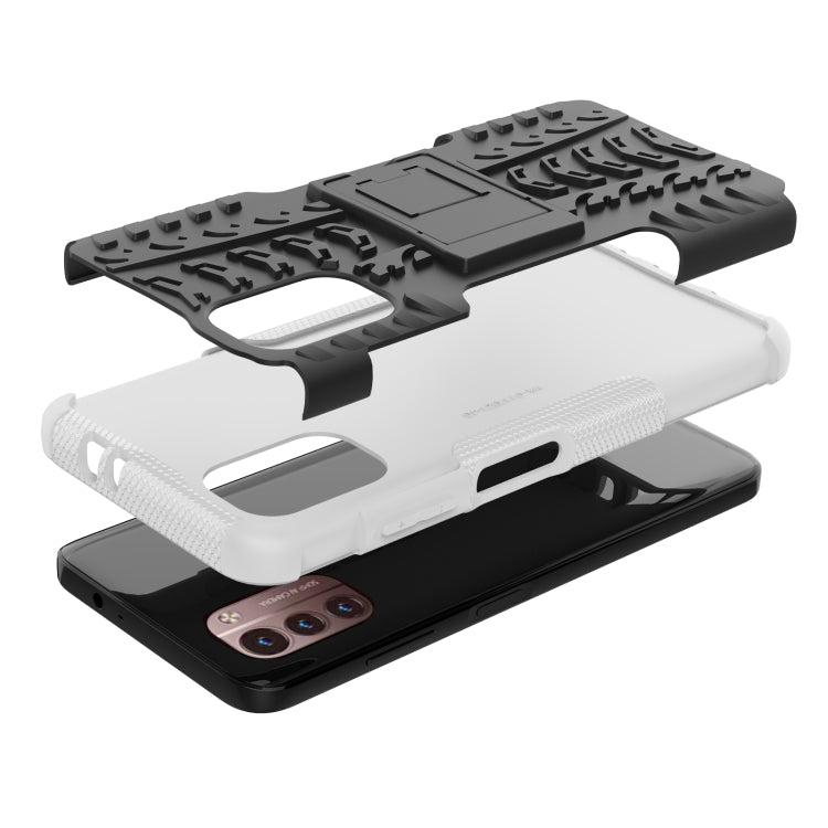 For Nokia G21 4G Tire Texture TPU + PC Phone Case with Holder