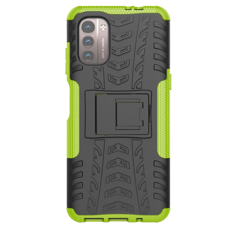 For Nokia G21 4G Tire Texture TPU + PC Phone Case with Holder