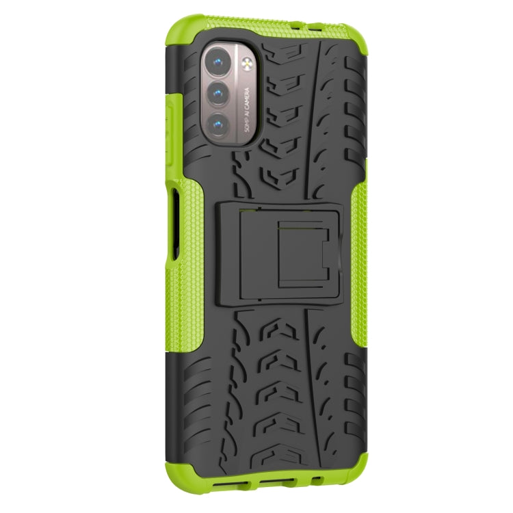 For Nokia G21 4G Tire Texture TPU + PC Phone Case with Holder