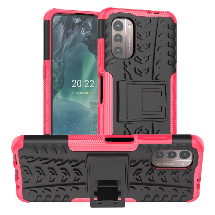 For Nokia G21 4G Tire Texture TPU + PC Phone Case with Holder