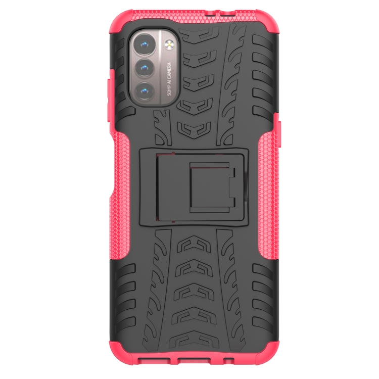 For Nokia G21 4G Tire Texture TPU + PC Phone Case with Holder