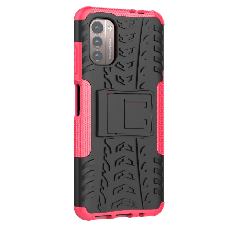 For Nokia G21 4G Tire Texture TPU + PC Phone Case with Holder