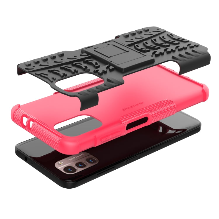 For Nokia G21 4G Tire Texture TPU + PC Phone Case with Holder