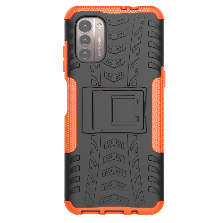 For Nokia G21 4G Tire Texture TPU + PC Phone Case with Holder