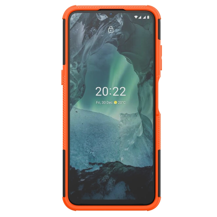 For Nokia G21 4G Tire Texture TPU + PC Phone Case with Holder