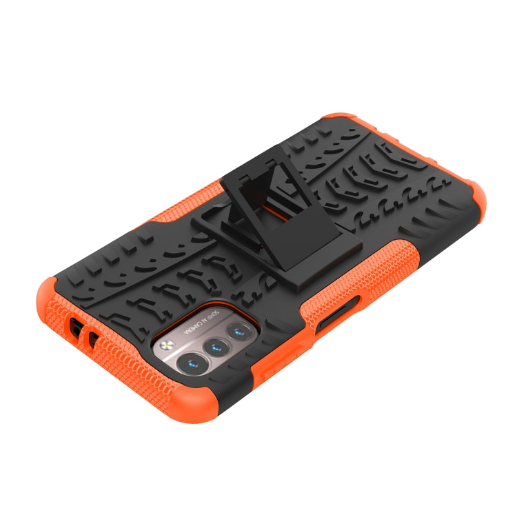 For Nokia G21 4G Tire Texture TPU + PC Phone Case with Holder