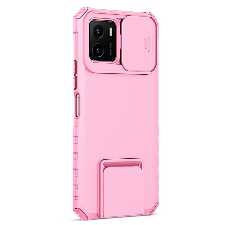 For vivo Y15s / Y15a Stereoscopic Holder Sliding Camshield Phone Case