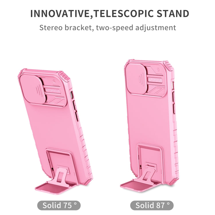 For vivo Y15s / Y15a Stereoscopic Holder Sliding Camshield Phone Case