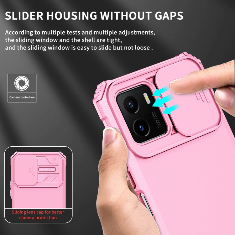 For vivo Y15s / Y15a Stereoscopic Holder Sliding Camshield Phone Case