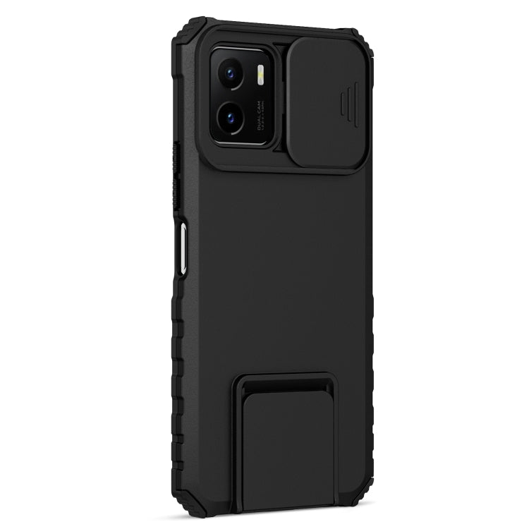 For vivo Y15s / Y15a Stereoscopic Holder Sliding Camshield Phone Case