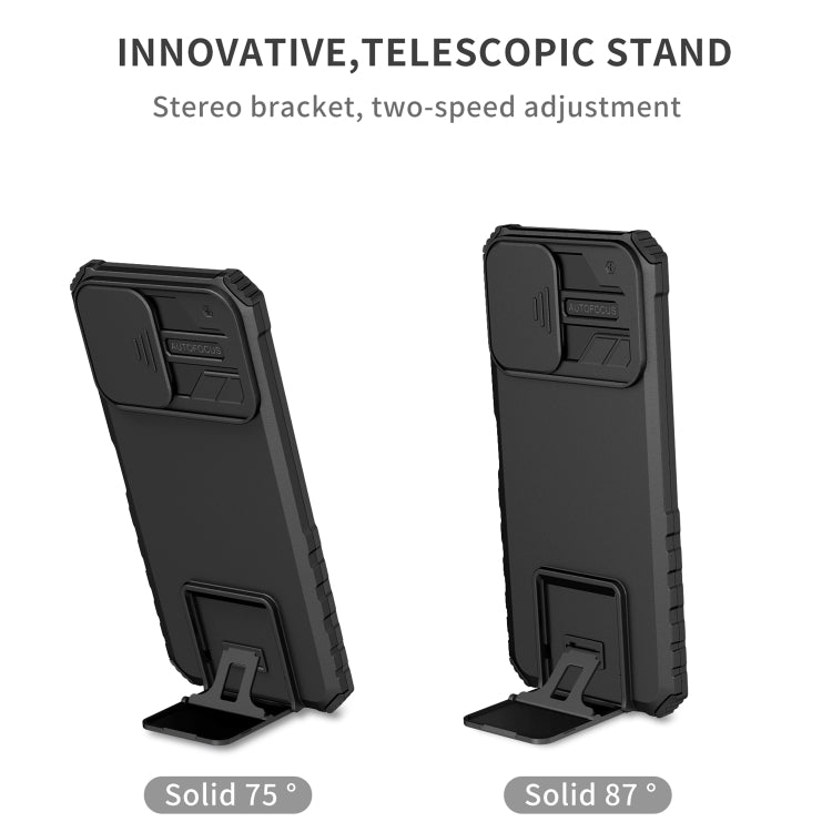 For vivo Y15s / Y15a Stereoscopic Holder Sliding Camshield Phone Case