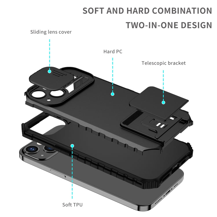 For vivo Y15s / Y15a Stereoscopic Holder Sliding Camshield Phone Case