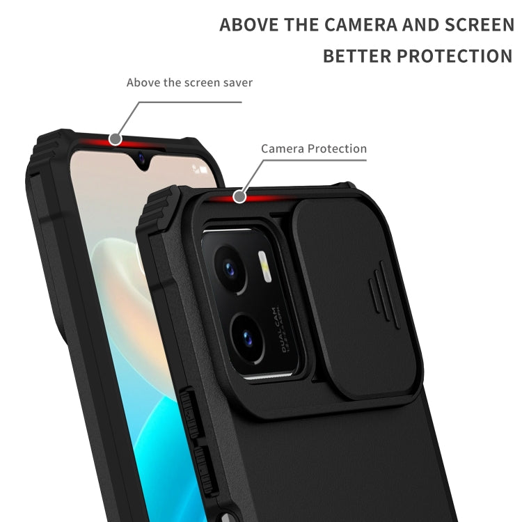 For vivo Y15s / Y15a Stereoscopic Holder Sliding Camshield Phone Case