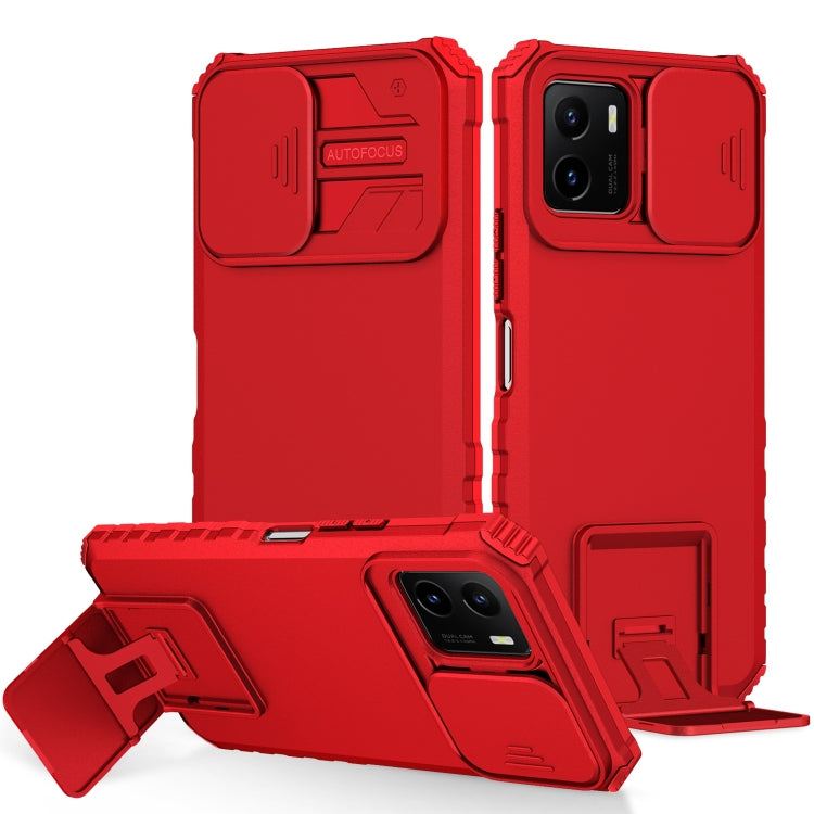 For vivo Y15s / Y15a Stereoscopic Holder Sliding Camshield Phone Case