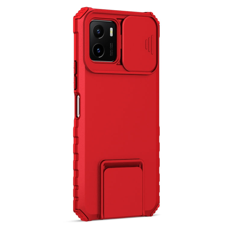 For vivo Y15s / Y15a Stereoscopic Holder Sliding Camshield Phone Case