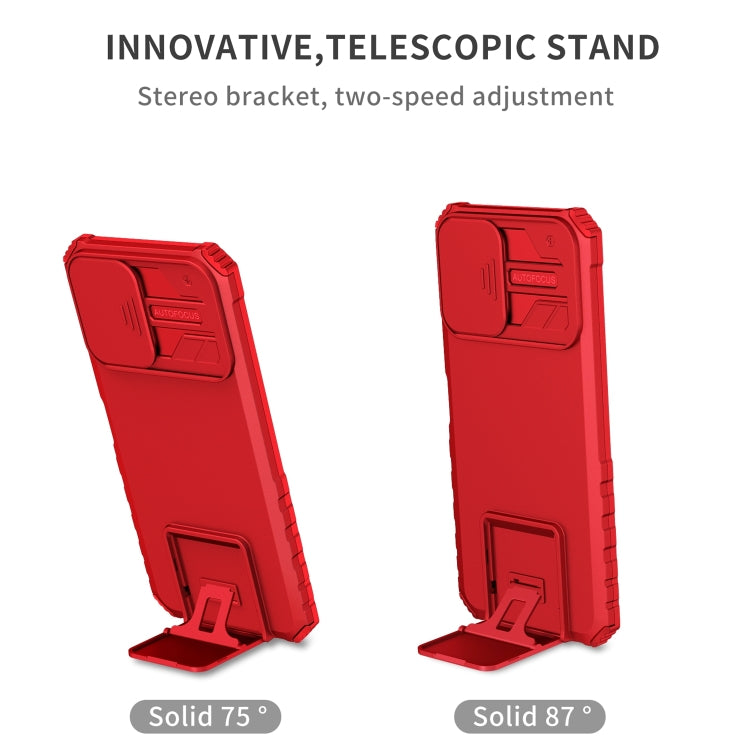 For vivo Y15s / Y15a Stereoscopic Holder Sliding Camshield Phone Case