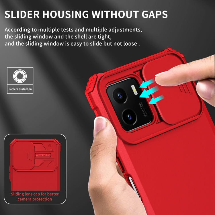 For vivo Y15s / Y15a Stereoscopic Holder Sliding Camshield Phone Case